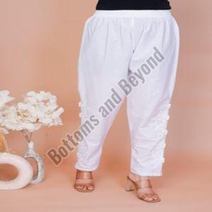 Ladies White Kashmiri Embroidery Pant