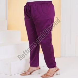 Ladies Wine Satin Silk Pant