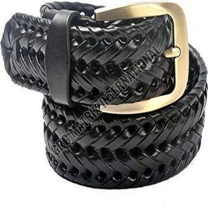 Mens Leather Braided Belt