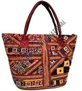 Multicolor Embroidered Cotton Handbag