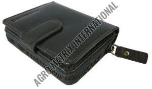Plain Black Ladies Leather Wallet
