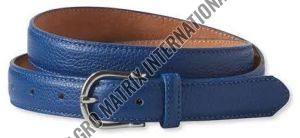 Plain Blue Ladies Leather Belt