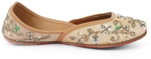 Ladies Beige Hinge Leather Ladies Jutti