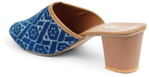 Jodhpur Blue Leather Ladies Heel