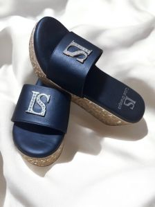 Ls Black Vegan Leather Ladies Heel