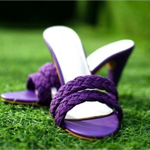 Macrane Twist Leather Ladies Heel