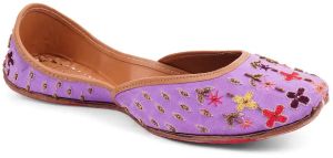 Purple Prays Leather Ladies Jutti