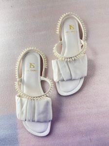 Snowy Beads PU Leather Ladies Sandal