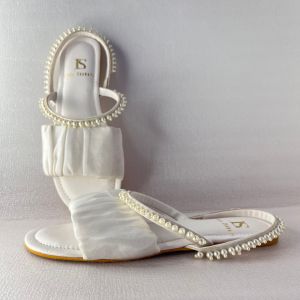 Snowy Beads PU Leather Ladies Sandal