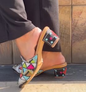 Triangle Theory PU Leather Sole Heel