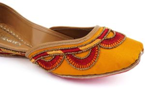 Yellow Scallops Leather Ladies Jutti