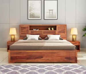 Luxury Sheesham Wooden Double Cot Bed