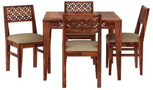 Sheesham Wood 4 Seater Modern Dining Table Set