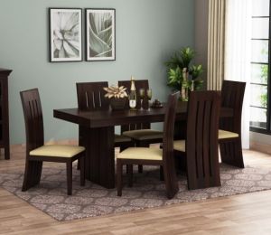 6 Seater Sheesham Wood Dining Table Set