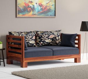 Solid Sheesham Wood 2 Seater Sofa
