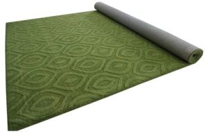 Green Quilted Hand Tufted Carpet