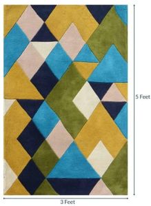 Multicolor Abstract Design Hand Tufted Carpet