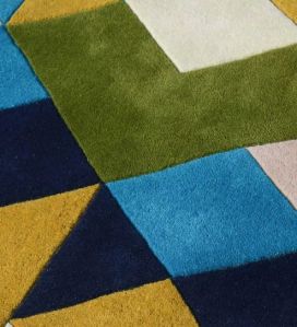 Multicolor Abstract Design Hand Tufted Carpet