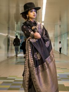 Ladies Black Silk Sarees