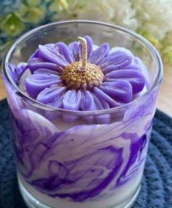 Soy Wax Daisy Flower Glass Candle