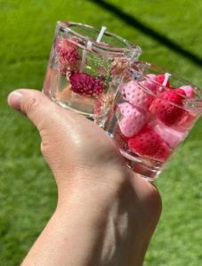Soy Wax Strawberry Glass Candle