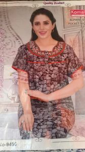 Ladies Multicolor Cotton Nightgown