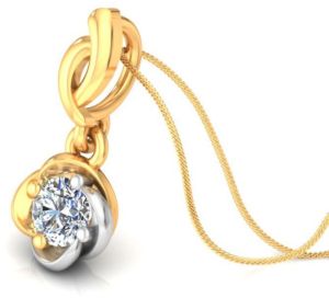 18 Kt Gold Solitaire Lab Grown Diamond Pendent
