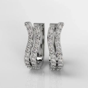 18Kt Gold Lab Grown Diamonds Hoop Earrings