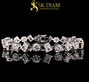12.55ct Round Radiant Lab Grown Diamond Tennis Bracelet