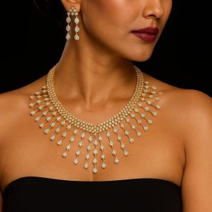 18kt Gold Luxury Lab Grown Diamond Necklace Set