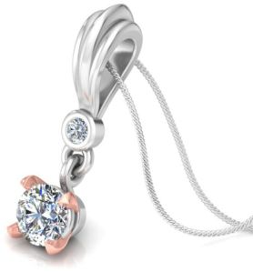 18 Kt Gold Solitaire Lab Grown Diamond Pendent