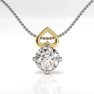 18KT Gold Round Cut Lab Grown Diamond Pendant