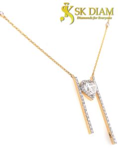 Heartfelt Elegance 18KT Gold Lightweight Diamond Pendant