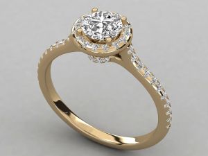 Ladies 18Kt Gold Lab Grown Diamond Ring