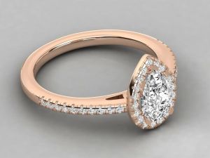 Elegant 18kt Gold Pear Cut Lab Grown Diamond Ring