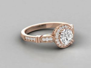 Elegant 18kt Gold Round Cut Lab Grown Diamond Engagement Ring