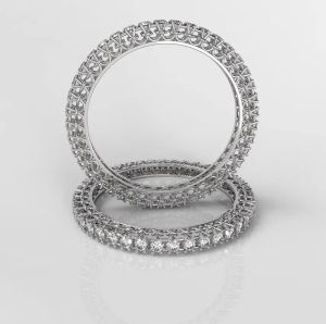 18kt White Gold Lab Grown Diamond Bangle Set