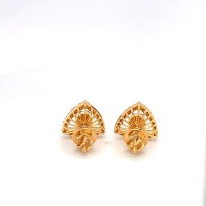 18 Kt Gold Trillion Shape Earrings