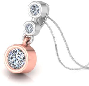 18 Kt Gold Solitaire Lab Grown Diamond Pendent
