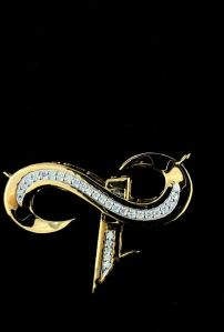 18KT Yellow Gold Infinity Diamond Pendant