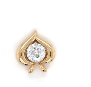 18KT Yellow Gold Heart Shape Round Diamond Pendant