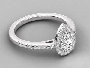 Elegant 18kt Gold Pear Cut Lab Grown Diamond Ring