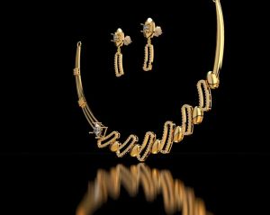 Luxury Elegance 18K Gold Lab Grown Diamond Necklace Set
