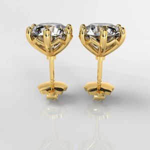 18Kt Gold Lab Grown Elegance Round Diamond Stud Earrings