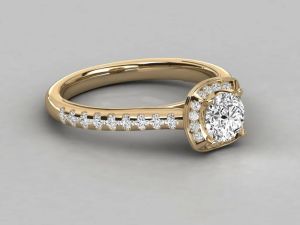 Ladies 18Kt Gold Luxury Lab Grown Diamond Ring