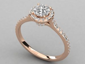 Ladies 18Kt Gold Lab Grown Diamond Ring