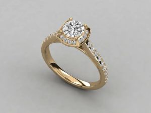 Ladies 18Kt Gold Luxury Lab Grown Diamond Ring