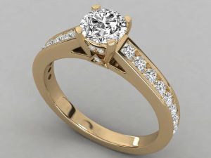 Ladies Handcrafted 18Kt Gold Lab Grown Diamond Ring