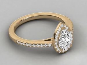 Elegant 18kt Gold Pear Cut Lab Grown Diamond Ring