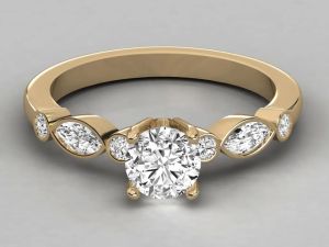 Ladies Designer 18kt Gold Diamond Ring